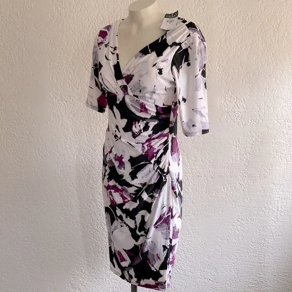 Lauren Ralph Lauren floral stretchy dress SZ 6 NWT - Picture 3 of 14